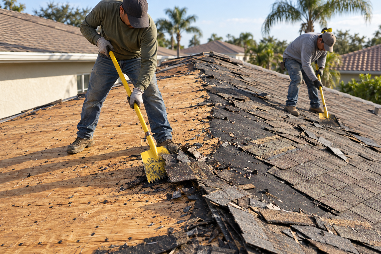 roof replacement on a Davie home
