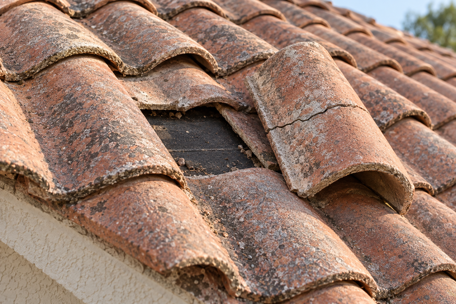 roof repair on a Pompano Beach tile roof